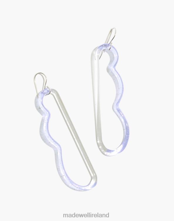 Jewelry Light Purple 6266T1567 Madewell Jane D'Arensbourg Wave Lilac and Clear Glass Earrings Women