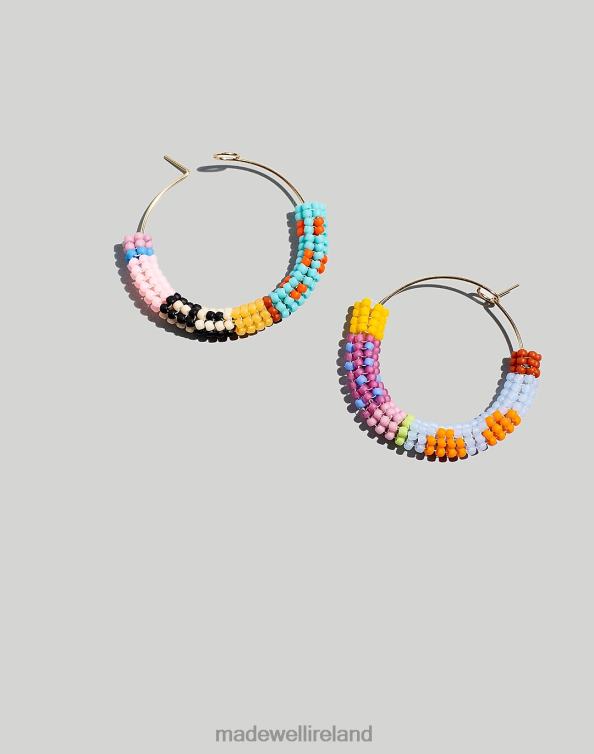 Jewelry Multi 6266T1515 Madewell Kisiwa Beaded Cuerda Hoop Earrings Women