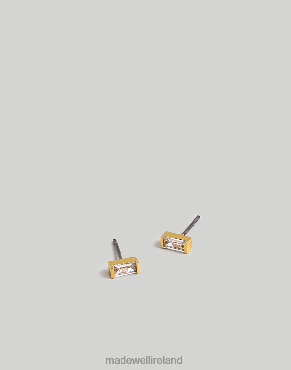 Jewelry Pale Gold 6266T880 Madewell The Tennis Collection Baguette Crystal Stud Earrings Women