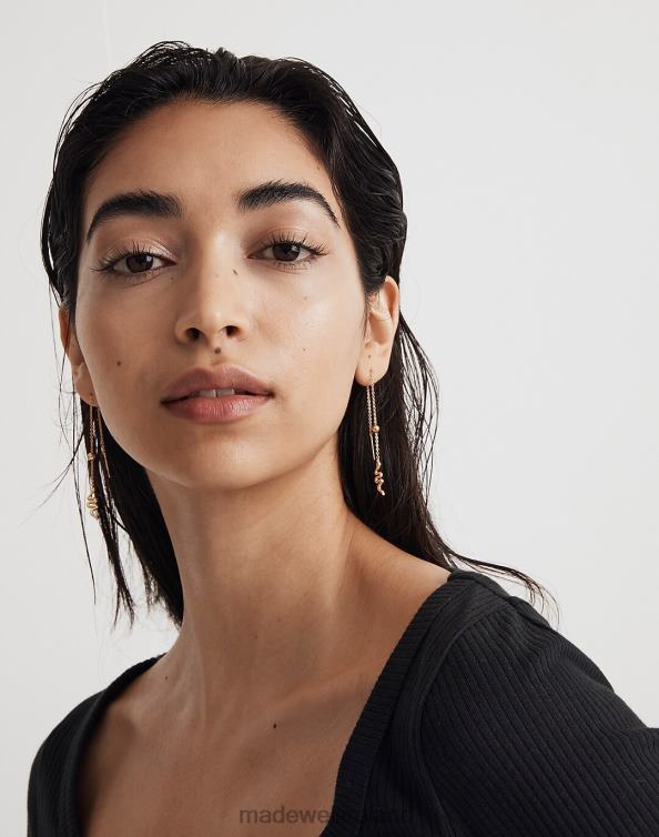 Jewelry Pale Gold 6266T923 Madewell Snake Threader Earrings Women