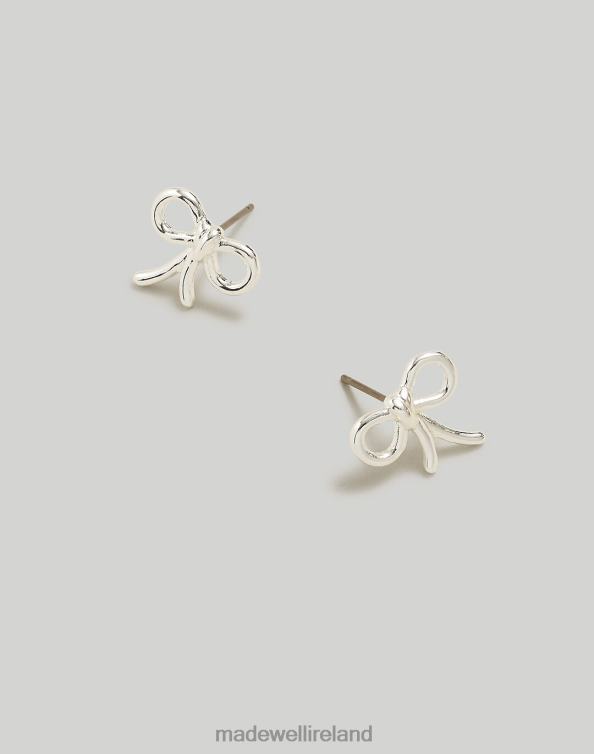 Jewelry Polished Silver 6266T839 Madewell Mini Bow Stud Earrings Women