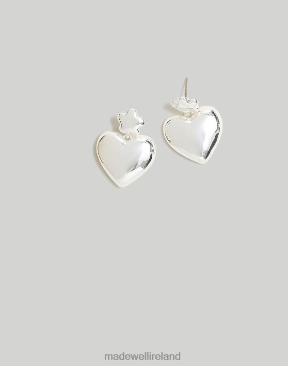 Jewelry Polished Silver 6266T879 Madewell Puffy Heart Statement Earrings Women