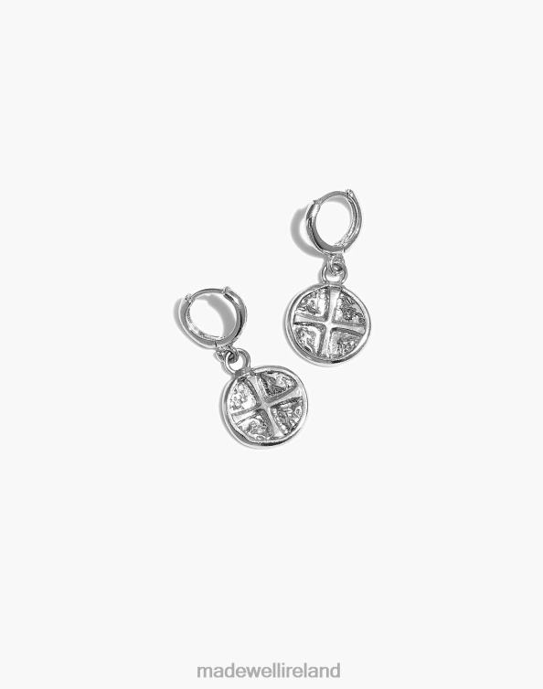 Jewelry Silver 6266T1531 Madewell NASHIRA ARNO Sterling Karla Mini Coin Charm Huggie Hoop Earrings Women