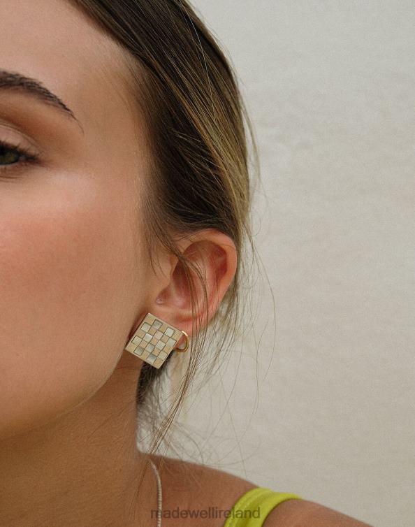 Jewelry Silver 6266T1979 Madewell MUNS Ajedrez Earrings Women