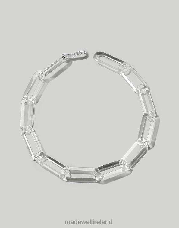 Jewelry Clear 6266T1457 Madewell Jane D'Arensbourg Oval Glass Chain Choker Necklace Women
