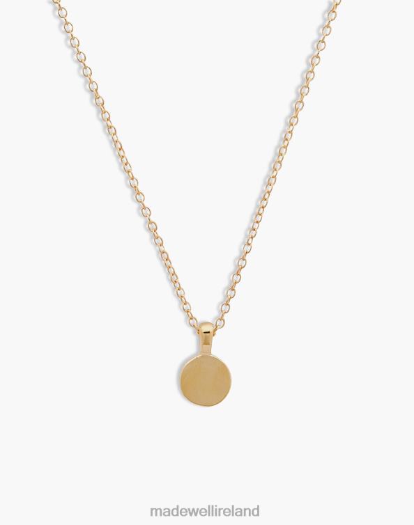 Jewelry Gold 6266T1755 Madewell Kinn Round Initial Disc Necklace (16'' Chain) Women