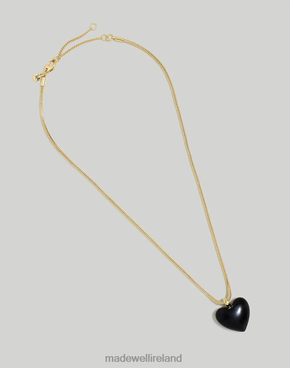 Jewelry Pale Gold 6266T950 Madewell Glass Puffy Heart Pendant Necklace Women