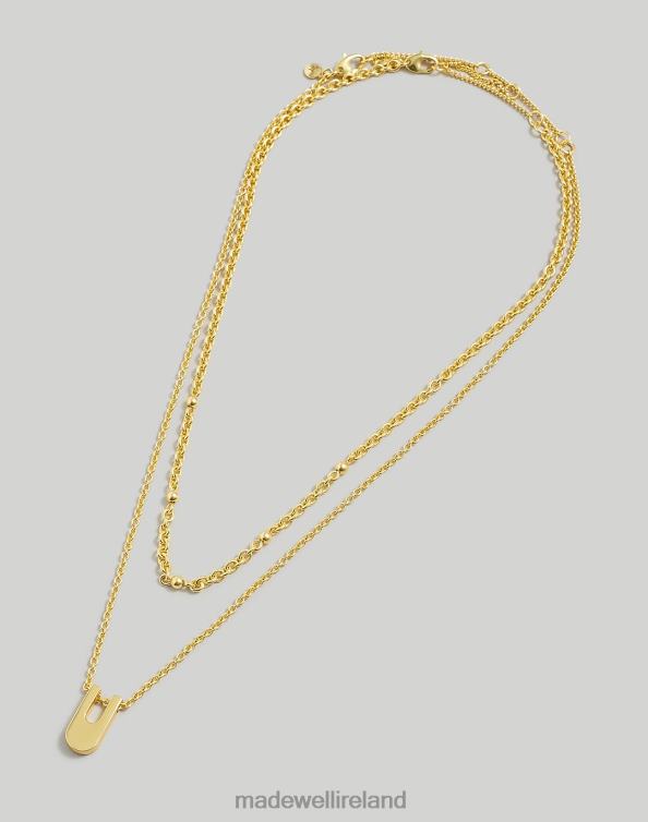 Jewelry Vintage Gold 6266T937 Madewell Two-Pack U Pendant Necklace Set Women