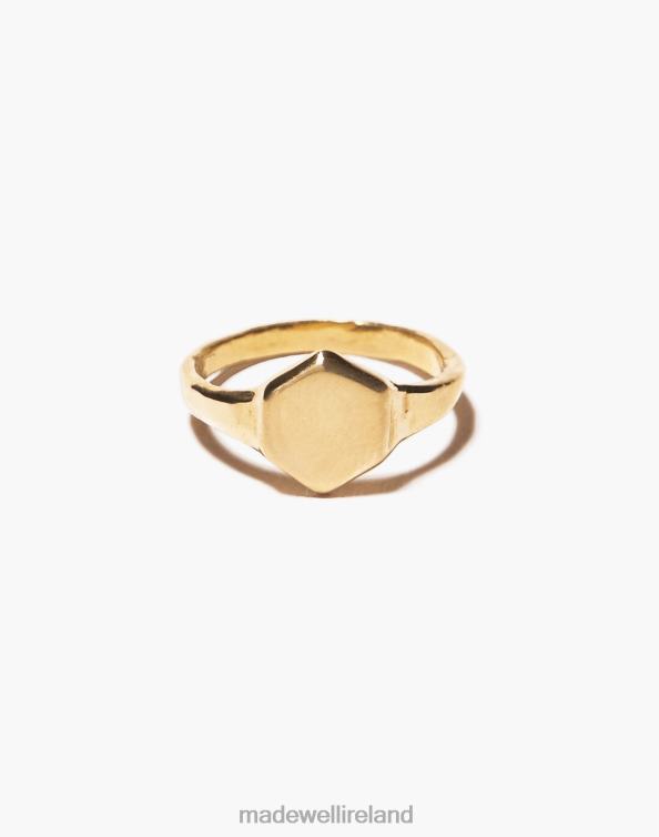 Jewelry Brass 6266T2073 Madewell Odette Hex Signet Ring Women