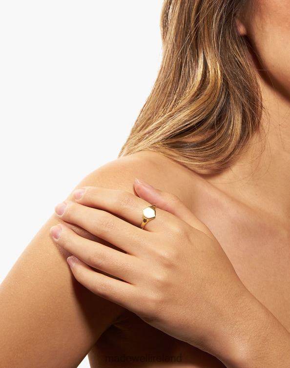 Jewelry Brass 6266T2073 Madewell Odette Hex Signet Ring Women