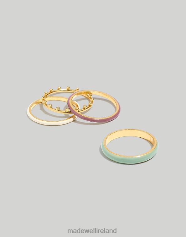 Jewelry Iced Mint 6266T994 Madewell Enamel Stacking Ring Set Women