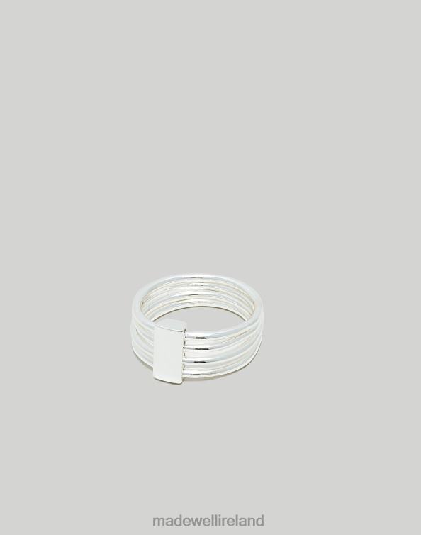 Jewelry Polished Silver 6266T982 Madewell Seamless Stacking Rings Women