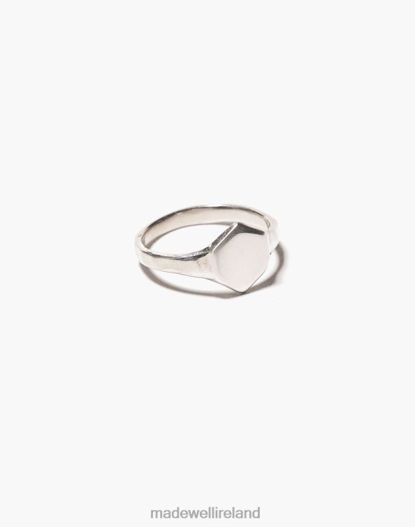 Jewelry Silver 6266T2072 Madewell Odette Hex Signet Ring Women