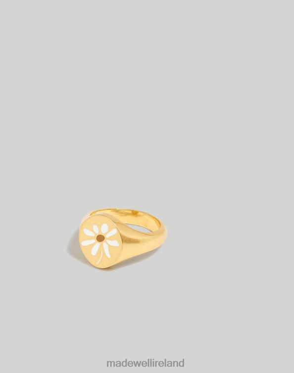 Jewelry Vintage Linen 6266T995 Madewell Enamel Floral Signet Ring Women