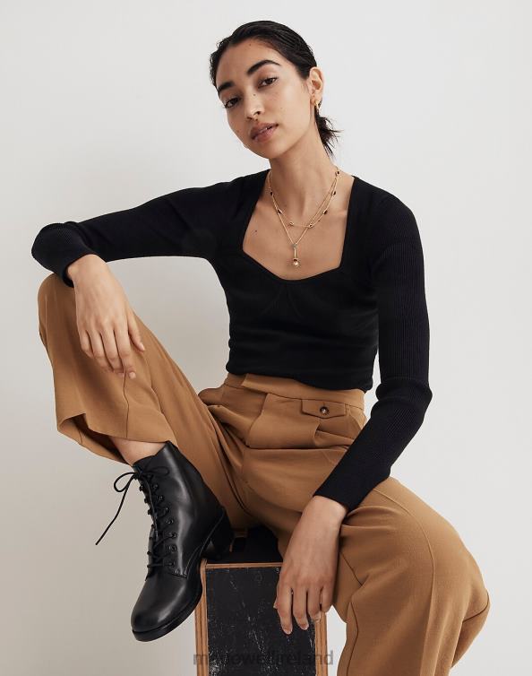 Footwear True Black 6266T2615 Madewell The Shelton Lace-Up Boot Women