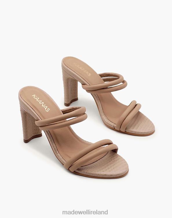 Footwear Black 6266T1712 Madewell KAANAS Saratov Textured Double Band Sandal with Contrast Heel Women